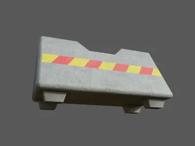 Jersey barrier Low-poly 3D model