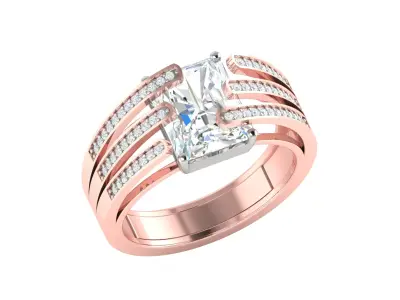  Women Ring  Render 3dm STL OBJ FBX Details 3D print model shop