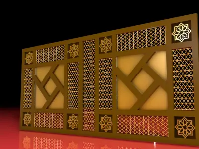 Islamic Mashrabiya Panel 3D Model 3D model