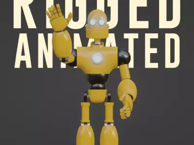 ROBOT Character Rigged Animated Low-poly 3D model