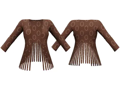 1970s Retro Full Outfit Top Outwear Low-poly 3D model
