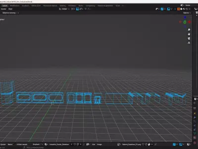 Hand Painted KitBash Industrial Interior Low-poly 3D model