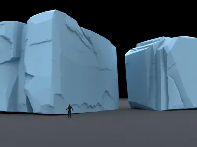 Iceberg 3D model two icebergs Low-poly 3D model