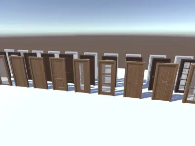 Modern Doors Low-poly 3D model purchase