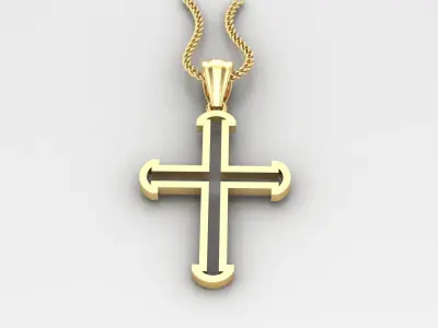 High Cross Pendant Light Gold 18K 4CP018 3D print model