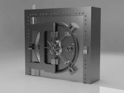 metal vault Low-poly 3D model