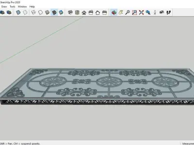 Iron Glass Roof Art Mounted Villa Facade 3D model 3D model