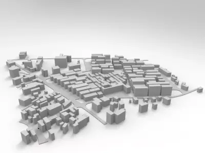 cityscape city Low-poly 3D model
