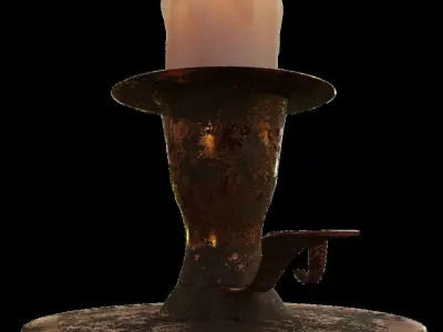 Candle Flame 3D animated  Low-poly 3D model