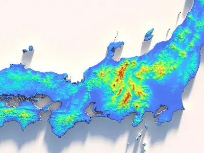 Japan Terrain Country 3D model
