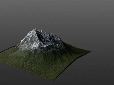 Realistic Snowy Mountain 3D model