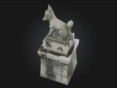 Fox Guardian Statue Mystical Shrine Protector  3D model
