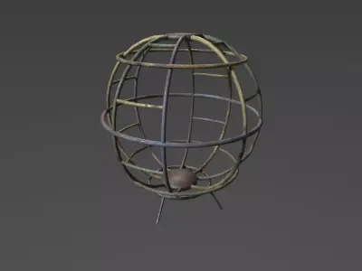 Soviet Oldschool Globe Low-poly 3D model