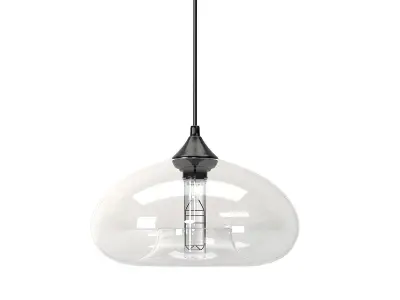 Cruz pendant lamp and Cassini glass 1 light clear pendant 3D model