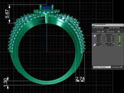 Diamond Ring for Women 3D print model get