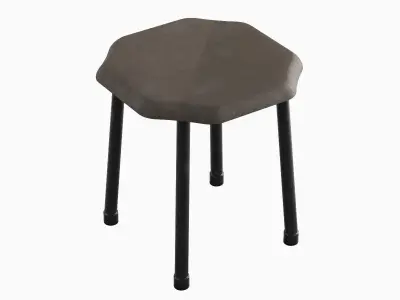 Steel Stool B 01 3D model