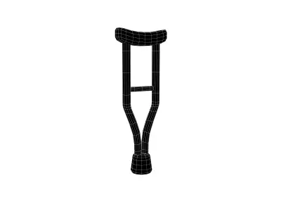 Armpit Crutches v1 001 Low-poly 3D model