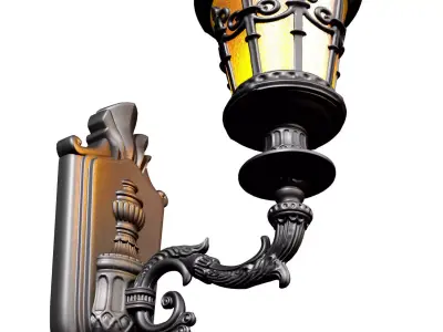 Outdoor forged classic wall lamp lantern sconce streetlight 3D model purchase
