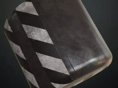 Metal Panel Hazard Stripes PBR SEAMLESS Texture