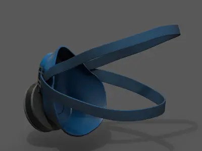 Gas mask protection futuristic technology fantasy  Low-poly 3D model