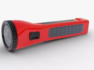  Flashlight LED Solar Power 3D model