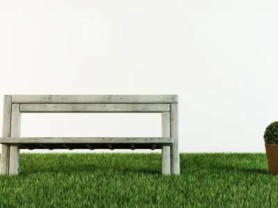 Concrete bench 3D model
