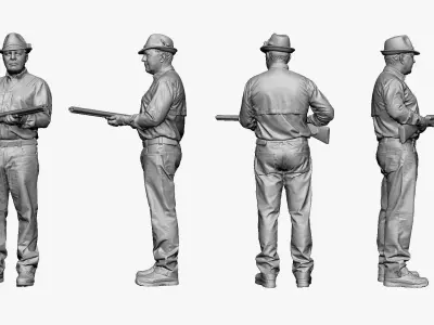001124 man with shotgun 3D model