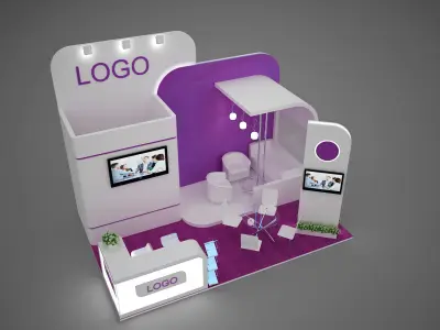 Exhibition stand 6x4 m 3D model