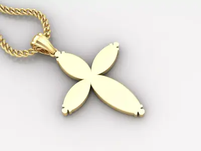 Light Gold 18K Cross Pendant 1CP055 3D print model