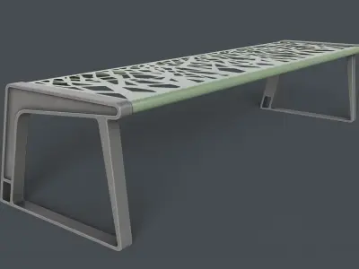 Metal Modern Bench 13 PBR Game Ready Low-poly 3D model