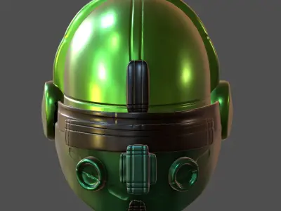 Gas mask helmet 3d model scifi Low-poly  Low-poly 3D model