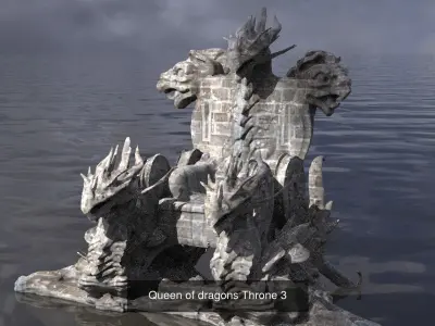 Dragon Sculpture Throne collection 1 3D Model Pack