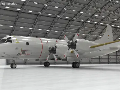  German Navy P3 Orion ASW Aircraft Rigged for Cinema 4D 