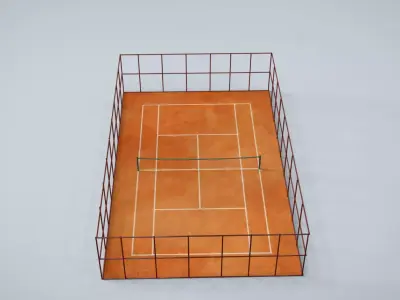 Tennis Court Low-poly 3D model
