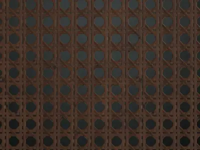 Vertical Bamboo Octagonal Weave PBR Seamless Texture