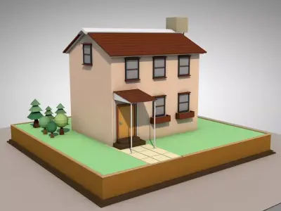 Low-poly House Low-poly 3D model