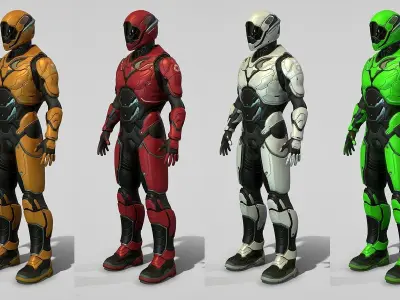 Futuristic Soldier Sci-fi low poly  Low-poly 3D model