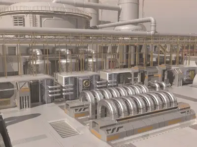 scifi factory 3D model from CGTrader