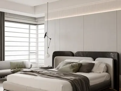 Modern bedroom 3D model 33
