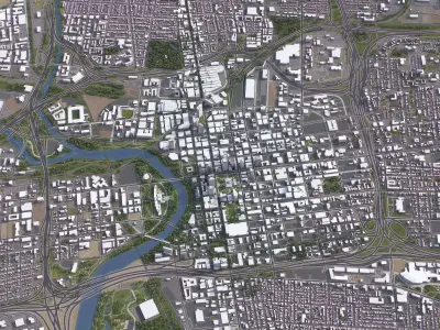 Columbus - 3D City Topography Terrain 3D Model Pack