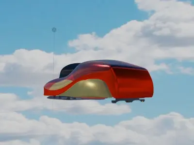Flying Vehicle - Rigged Low-poly 3D model