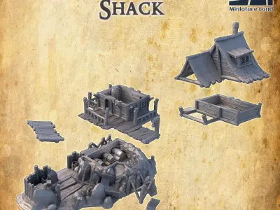 Smuggler Shack Tabletop Terrain 28 MM 3D print model