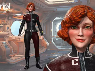 Argo Sci-fi Series Crew Woman 1 Low-poly 3D model
