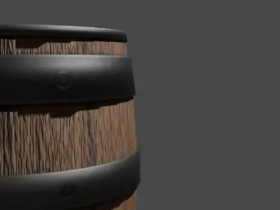 Wooden Barrel Low-poly 3D model