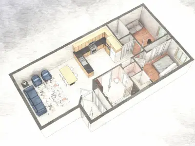 3D Floor plan-Interior plan 3D model