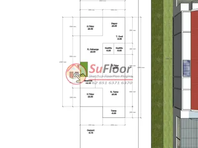 House 6x12m code 574 - Sketchup 3D model 3D model 3D model