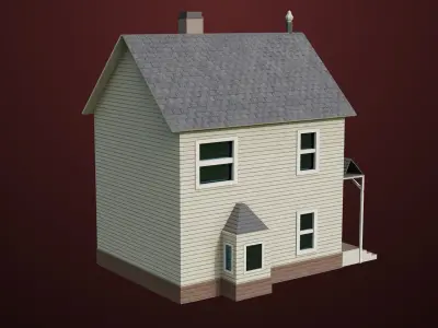 Vintage House01 All PBR Unity UE Textures Included Low-poly 3D model