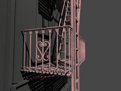 Fire Escape Staircase 3D model
