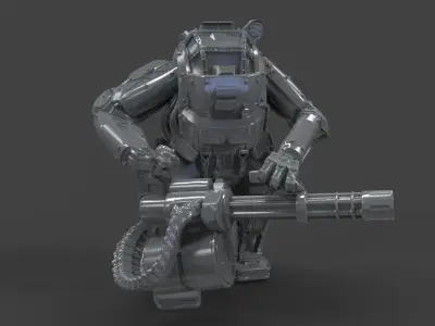 Armour group of toy soldiers with guns 3D print model