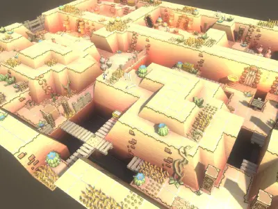 EnviroKit - THE DESERT - Retro Lowpoly Low-poly 3D model